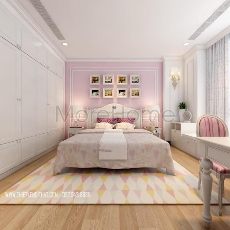 Mẫu tủ quần áo màu trắng được phân chia nhiều ngăn hợp lí thuận tiện hơn trong quá trình sử dụng Thiết kế chung cư