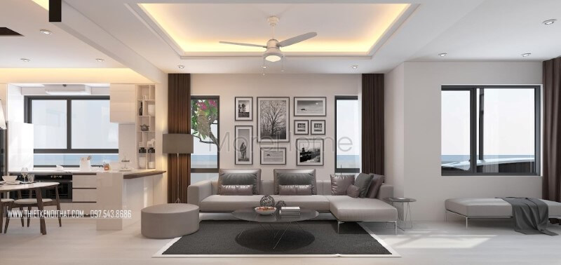 Ấn tượng với vẻ đẹp sang trọng mà tiện nghi của phòng khách biệt thự, nhà phố từ bộ sofa da hiện đại màu xám tinh tế Mẫu thiết kế nội thất biệt thự đẹp
