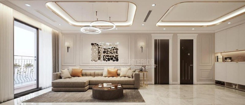 Nội thất phòng khách chung cư tân cổ điển đẹp sang trọng, ấn tượng Mẫu thiết kế nội thất chung cư đẹp